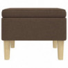 Hocker mit Holzbeinen Braun Stoff