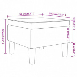 Hocker mit Holzbeinen Braun Stoff