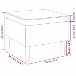 Hocker mit Holzbeinen Dunkelgrau Stoff