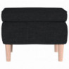 Hocker mit Holzbeinen Schwarz Stoff