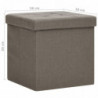 Hocker mit Stauraum Taupe Leinenoptik