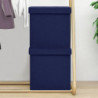 Hocker mit Stauraum 2 Stk. Blau Leinenoptik