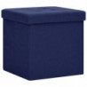 Hocker mit Stauraum 2 Stk. Blau Leinenoptik