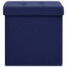 Hocker mit Stauraum 2 Stk. Blau Leinenoptik