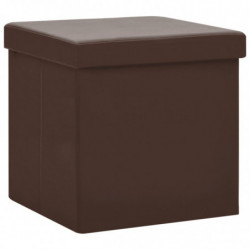 Hocker mit Stauraum 2 Stk. Braun PVC