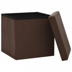 Hocker mit Stauraum 2 Stk. Braun PVC