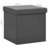 Hocker mit Stauraum 2 Stk. Grau PVC