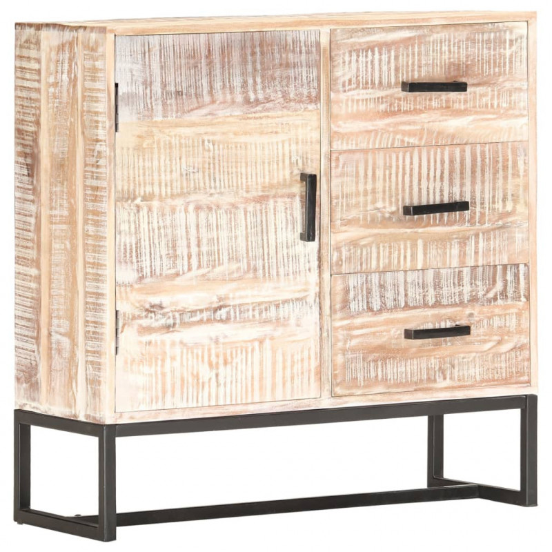 Sideboard Weiß 73×30×75 cm Massivholz Akazie