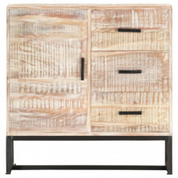 Sideboard Weiß 73×30×75 cm Massivholz Akazie