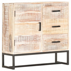 Sideboard Weiß 73×30×75 cm Massivholz Akazie