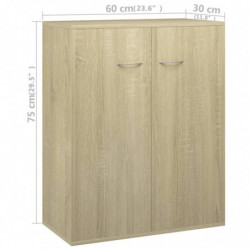 Sideboard Sonoma-Eiche 60x30x75 cm Holzwerkstoff
