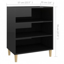 Sideboard Hochglanz-Schwarz 57x35x70 cm Spanplatte