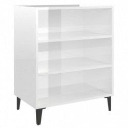 Sideboard Hochglanz-Weiß 57x35x70 cm Spanplatte