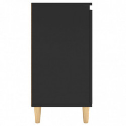 Sideboard mit Massivholz-Beinen Schwarz 60x35x70 cm Spanplatte