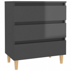 Sideboard Hochglanz-Grau 60x35x69 cm Spanplatte