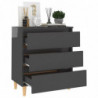 Sideboard Hochglanz-Grau 60x35x69 cm Spanplatte