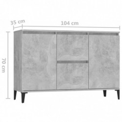 Sideboard Betongrau 104x35x70 cm Spanplatte