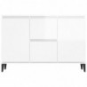 Sideboard Hochglanz-Weiß 104x35x70 cm Spanplatte