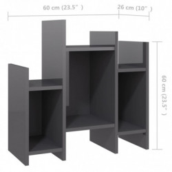 Regalschrank Hochglanz-Grau 60x26x60 cm Holzwerkstoff