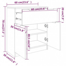 Sideboard Hochglanz-Weiß 60x30x70 cm Holzwerkstoff