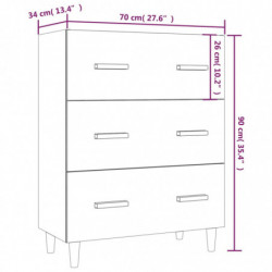 Sideboard Schwarz 70x34x90 cm Holzwerkstoff