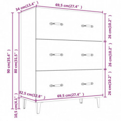 Sideboard Betongrau 69,5x34x90 cm Holzwerkstoff