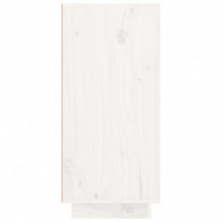 Sideboard Weiß 111x34x75 cm Massivholz Kiefer