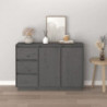 Sideboard Grau 111x34x75 cm Massivholz Kiefer