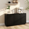 Sideboard Schwarz 111x34x60 cm Massivholz Kiefer