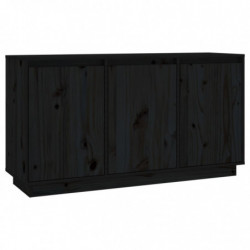 Sideboard Schwarz 111x34x60 cm Massivholz Kiefer