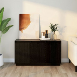 Sideboard Schwarz 111x34x60 cm Massivholz Kiefer