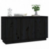 Sideboard Schwarz 111x34x60 cm Massivholz Kiefer