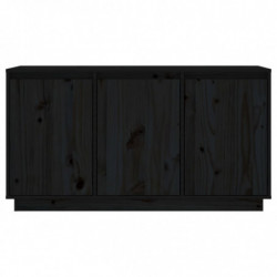 Sideboard Schwarz 111x34x60 cm Massivholz Kiefer