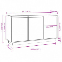 Sideboard Schwarz 111x34x60 cm Massivholz Kiefer