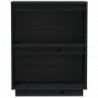 Beistellschrank Schwarz 60x34x75 cm Massivholz Kiefer