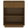 Beistellschrank Honigbraun 60x34x75 cm Massivholz Kiefer