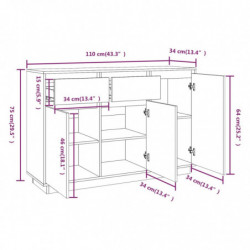 Sideboard 110x34x75 cm Massivholz Kiefer