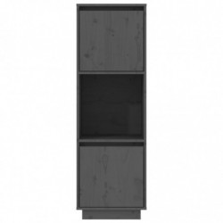 Highboard Grau 38x35x117 cm Massivholz Kiefer