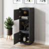 Highboard Grau 38x35x117 cm Massivholz Kiefer