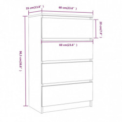 Sideboard Grau Sonoma 60x35x98,5 cm Holzwerkstoff