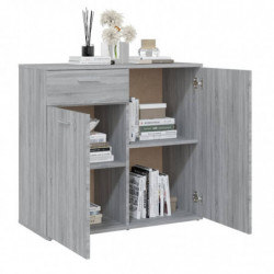 Sideboard Grau Sonoma 80x36x75 cm Holzwerkstoff