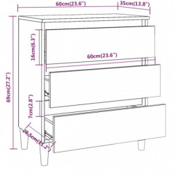 Sideboard Räuchereiche 60x35x69 cm Holzwerkstoff