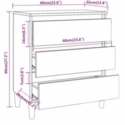 Sideboard Braun Eiche-Optik 60x35x69 cm Holzwerkstoff