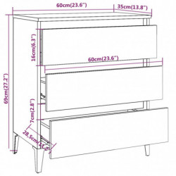 Sideboard Braun Eichen-Optik 60x35x69 cm Holzwerkstoff