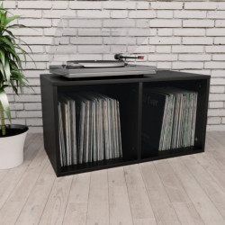 Schallplatten-Aufbewahrungsbox Schwarz 71x34x36cm Holzwerkstoff