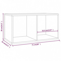 Schallplatten-Box Räuchereiche 71x34x36 cm Holzwerkstoff