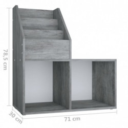 Kinder-Bücherregal Betongrau 71x30x78,5 cm Spanplatte