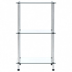 Regal mit 3 Ablagen Transparent 40x40x67 cm Hartglas