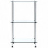 Regal mit 3 Ablagen Transparent 40x40x67 cm Hartglas