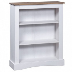 Bücherschrank 3 Fächer Mexiko-Stil Kiefernholz Weiß 81x29x100cm